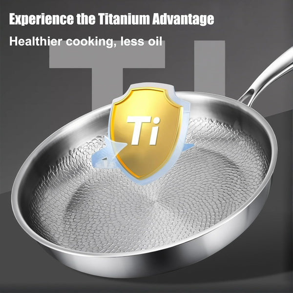 Titanium Hammered Pan Pro, 2025 New Multifunctional Ultra-Durable Scratch-Resistant Non Stick, Even Heating for Cooking2
