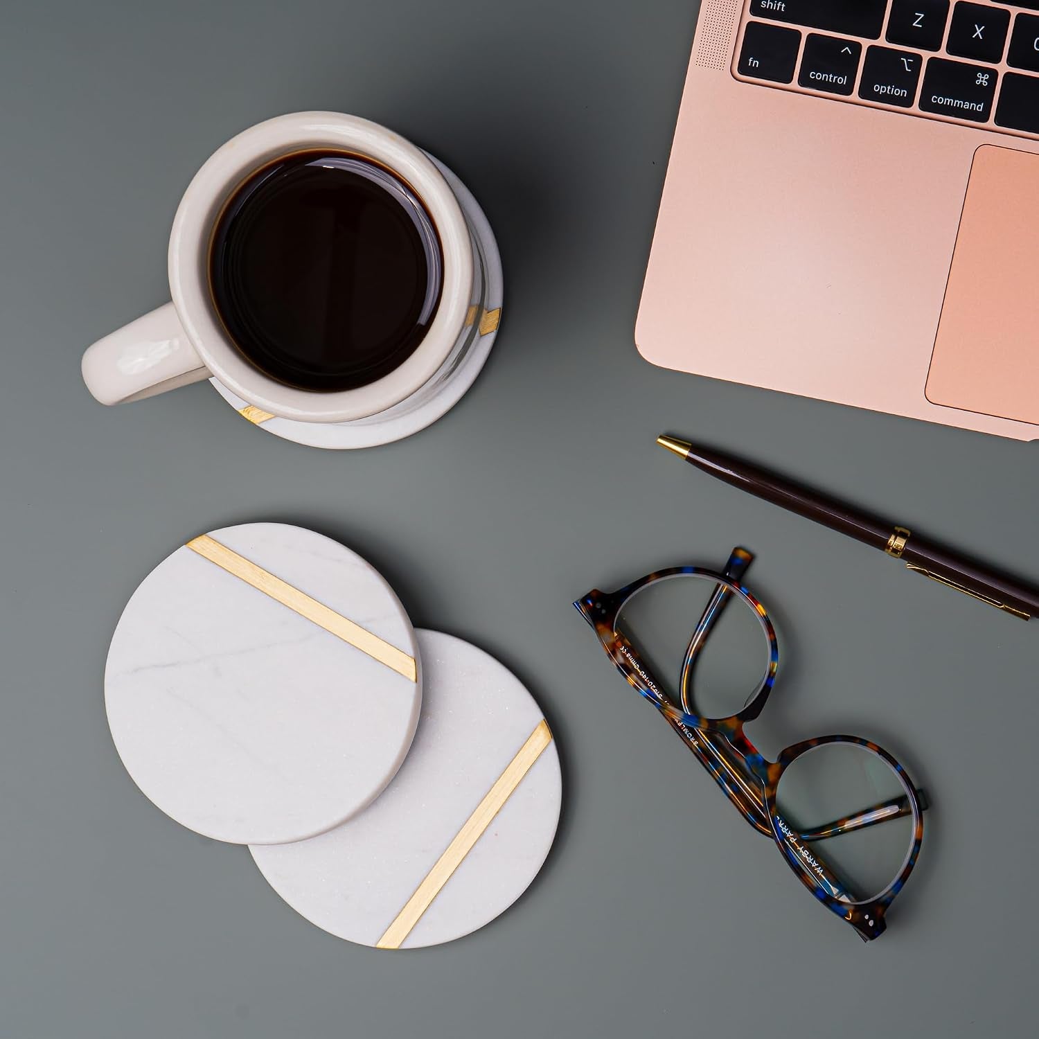 marble-coasters-with-gold-brass-inlay-white-set-of-6-real-natural-semi-absorbent-stone-modern-luxury-decor-for-coffee-table-office-desk-or-bar-cart
