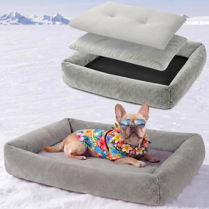 Donut Pet Bed for Indoor Cats and Small Dogs, Self-Heating Dog Bed with Non-Slip Bottom, Winter Comfort Dog Beds for Puppies, Washable & Portable Egg Tart Shape (S) Small Cat Bed Self Warming18