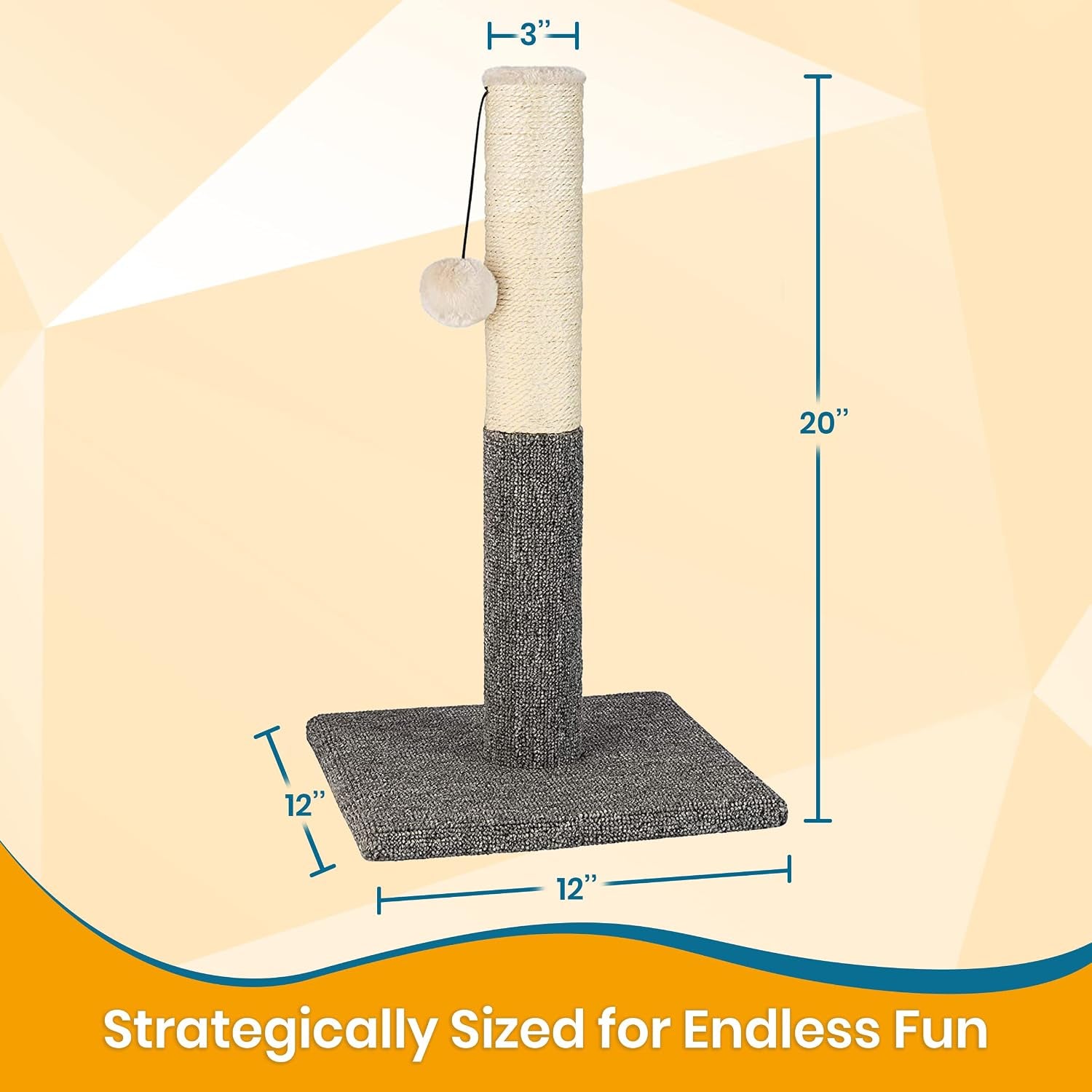 pawbee-20-cat-scratching-post-with-hanging-ball-modern-sisal-rope-pole-scratcher-tower-for-indoor-kitten