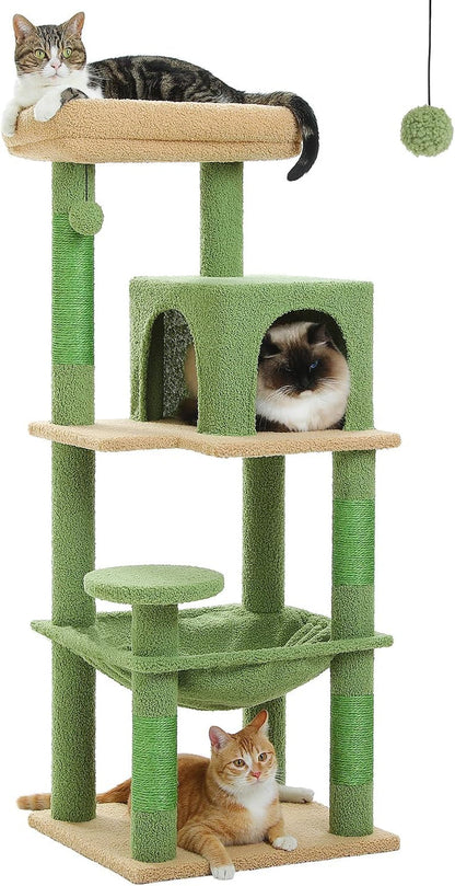 MUTTROS Mushroom Cat Tree Tower with Removable Scratcher, Large Hammock, Condo, Perch, 3 Sisal Posts – Multi-Level Cat Tree for Indoor Cats, Cute Cat Tower for Small Space Homes29