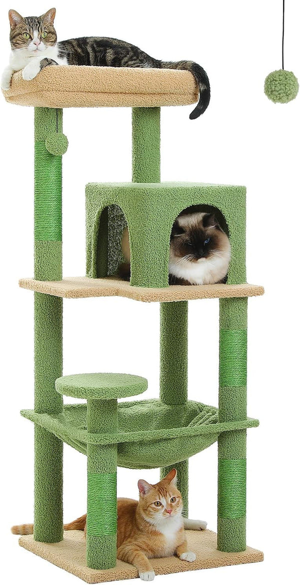 MUTTROS Mushroom Cat Tree Tower with Removable Scratcher, Large Hammock, Condo, Perch, 3 Sisal Posts – Multi-Level Cat Tree for Indoor Cats, Cute Cat Tower for Small Space Homes29