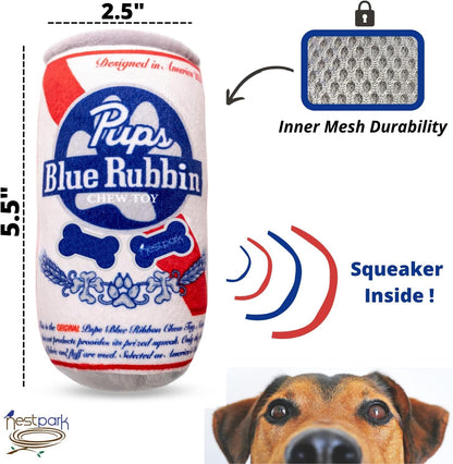 Nestpark Pup Light and Pups Blue Rubbin - Parody Beer Dog Toys - Funny Plush Squeaky and Crinkle Dog Toys Dog Gifts for Dog Birthday (2 Pack) (Mix)8
