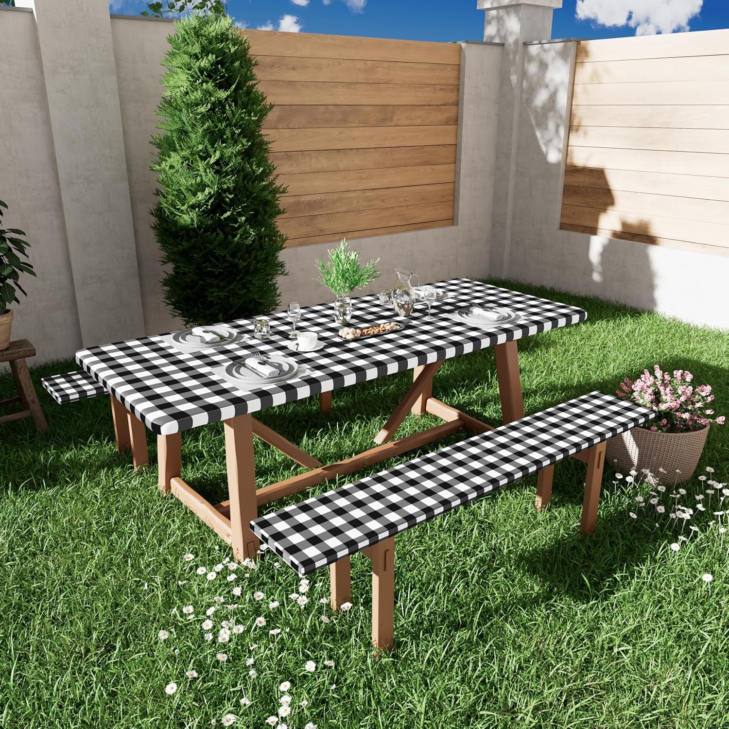 6ft-picnic-table-cover-with-bench-covers-elastic-fitted-tablecloth-waterproof-washable-rectangle-tablecloths-buffalo-plaid-tablecloth-for-dining-camping-outdoor-black-white-30-x-72