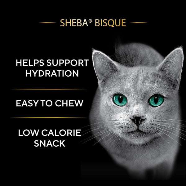 Sheba Bisque Cat Treats & Food Toppers, Variety, 1.4 Oz, 8 Count, 2-Pack | Grain-Free, Chicken & Tuna Recipes, Low-Calorie, Protein-Rich, Hydration Support, No Fillers/Artificial Flavors, 1.4 Oz Bowls3