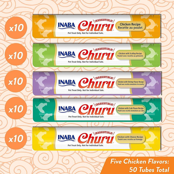 INABA Churu Cat Treats, Grain-Free, Creamy Purée Cat Treat/Topper, Chicken Variety3
