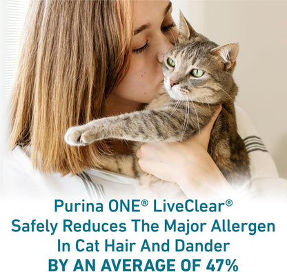 Purina ONE Liveclear Allergen-Reducing Cat Food Dry Formula with Real Chicken as the Number One Ingredient - 6.3 Lb. Bag | Real Chicken Is the #1 Ingredient, Reduces Allergens in Cat Hair and Dander by 47%, Includes DHA for Cat Vision Support2