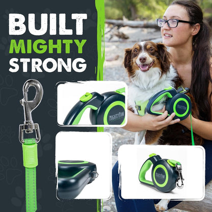 Mighty Paw Retractable Dog Leash 2.0, 16 Ft, for Medium Dogs, Heavy Duty | Reflective Nylon Tape, Tangle-Free Swivel Clip, One-Touch Quick-Lock Brake, Reflective Ring, Anti-Slip Handle9