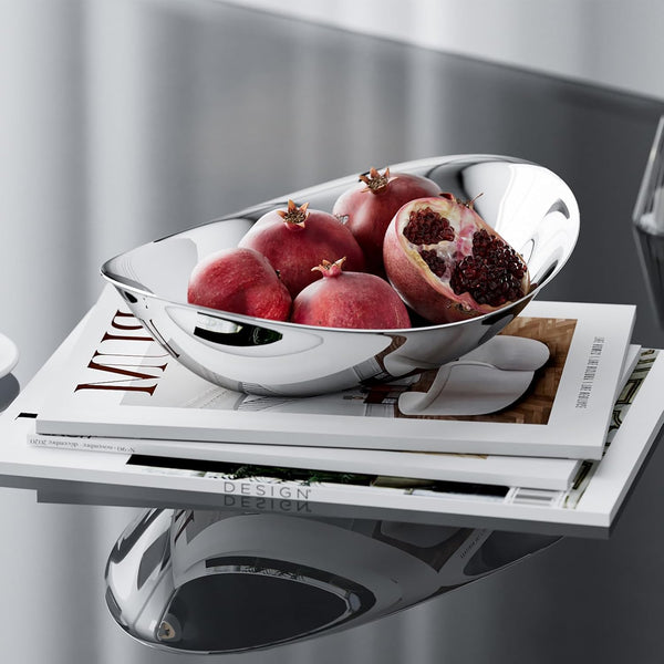 Modern Mirror Polished Stainless Steel Decorative Oval Bowl, Multipurpose Bowl for Kitchen Counter, Coffee Table Centerpiece, Elegant Home Decor Accent for Living Room, Entryway2