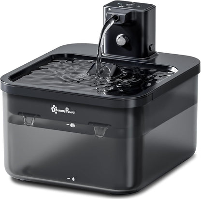 Downypaws Cat Water Fountain Cordless, Pet Fountain, 84Oz/2.5L, Black | Wireless Cat Drinking Water Fountains for Cats Indoor, Fursink , Battery Operated, Motion Sensor, Ultra Quiet Pump, Bpa-Free1