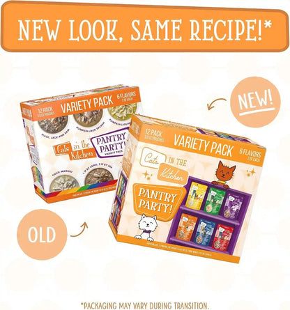 Weruva Cats in the Kitchen, Pantry Party Pouch Variety Pack in Gravy Cat Food, 3Oz Pouch (Pack of 12)11