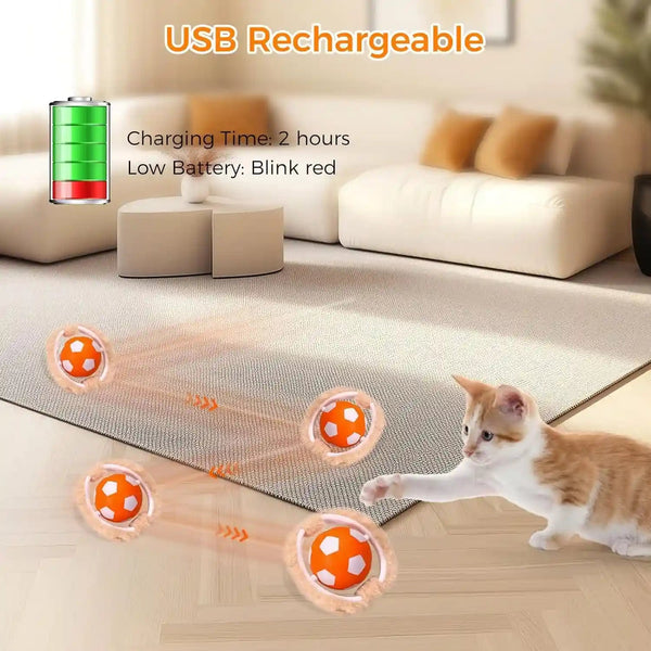 VIWIK Interactive Cat Toys for Indoor Cats, Hide and Seek Mouse Catching Game Cat Ball Toy, Automatic Motion Activated Kitten Toys, Low Noise Fast Rolling Ball in Play Mat for Bored Adult Cats6