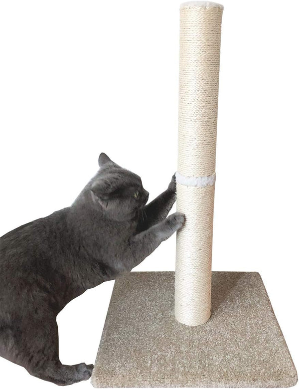 Cat Scratching Post Carpet, Tall Big Sisal Rope Cat Scratch Pole for Cats and Kittens, Stable Carpeted Heavy Base (Beige/Yellow)6