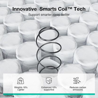 8 Inch Twin Size Mattress,Twin Hybrid Mattress | Pocketed Coils & Gel-Infused Memory Foam for Back Pain Relief & Contour Support Mattresses in a Box Certipur-Us Certified3
