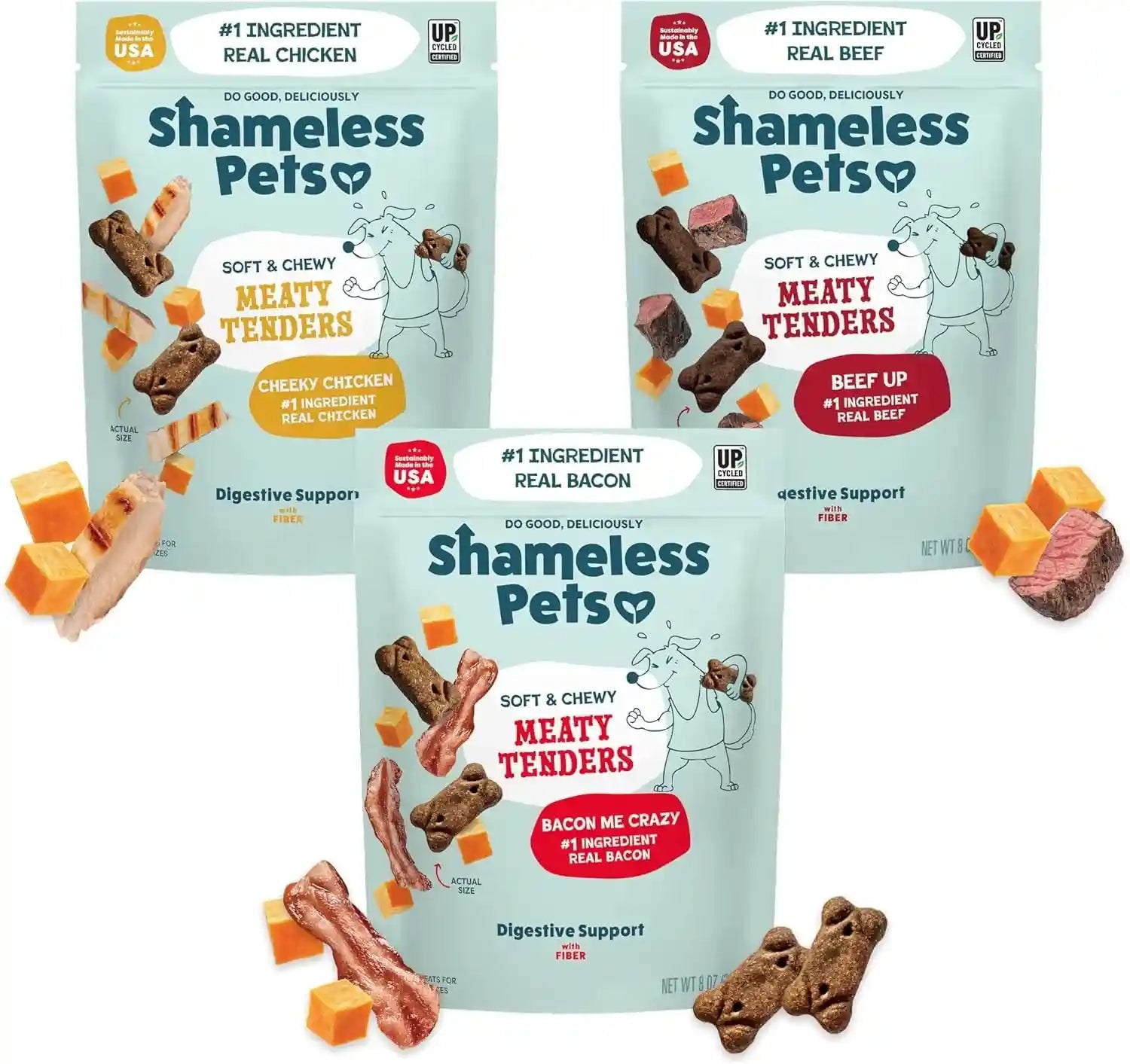shameless-pets-soft-dog-treats-bacon-me-crazy-meaty-tenders-soft-chewy-treats-for-dogs-real-bacon-1st-ingredient-grain-free-healthy-treats-for-small-medium-large-dogs-8oz
