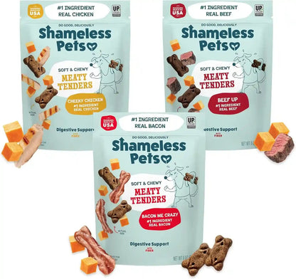 Shameless Pets Soft Dog Treats – Bacon Me Crazy Meaty Tenders, Soft & Chewy Treats for Dogs, Real Bacon 1St Ingredient, Grain Free, Healthy Treats for Small, Medium & Large Dogs, 8Oz8