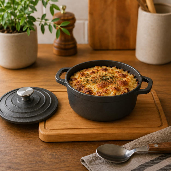 Cast Iron Pre Seasoned Mini Cast Iron Bread Bowl Dutch Oven Set of 2 Black5