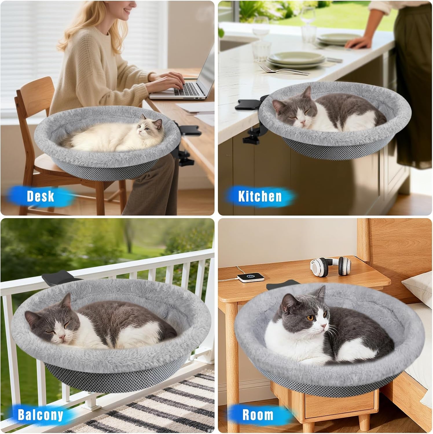 ipow-heavy-duty-steel-frame-360-rotating-cat-desk-bed-semi-circular-cat-bed-soft-faux-rabbit-fur-material-suitable-for-various-desktops-maximum-hold-up-to-40lb