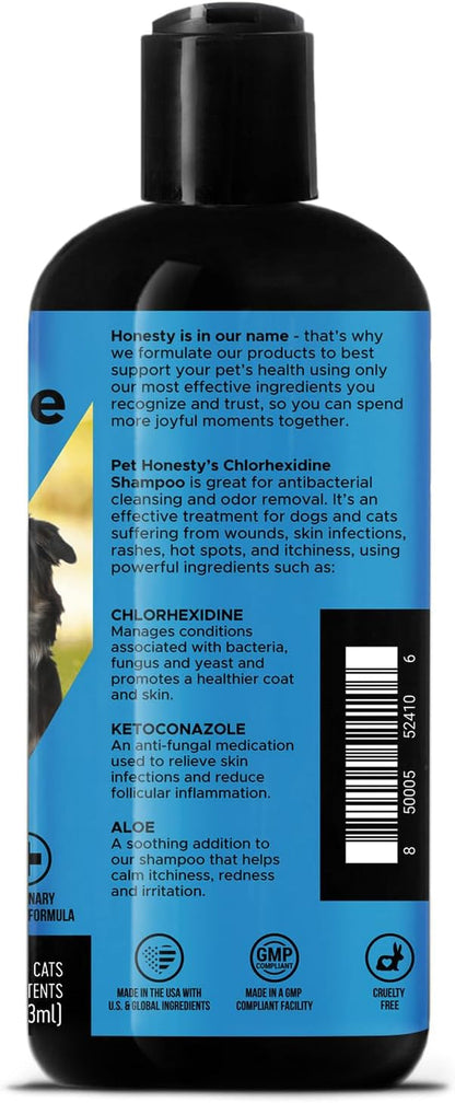 Pet Honesty Chlorhexidine Cat & Dog Seasonal Itch Relief Shampoo, for Allergies, Itching, Skin and Coat Supplement, Helps Shedding, Hot Spots, Deodorizing Dog Shampoo & Grooming Supplies,16Oz8