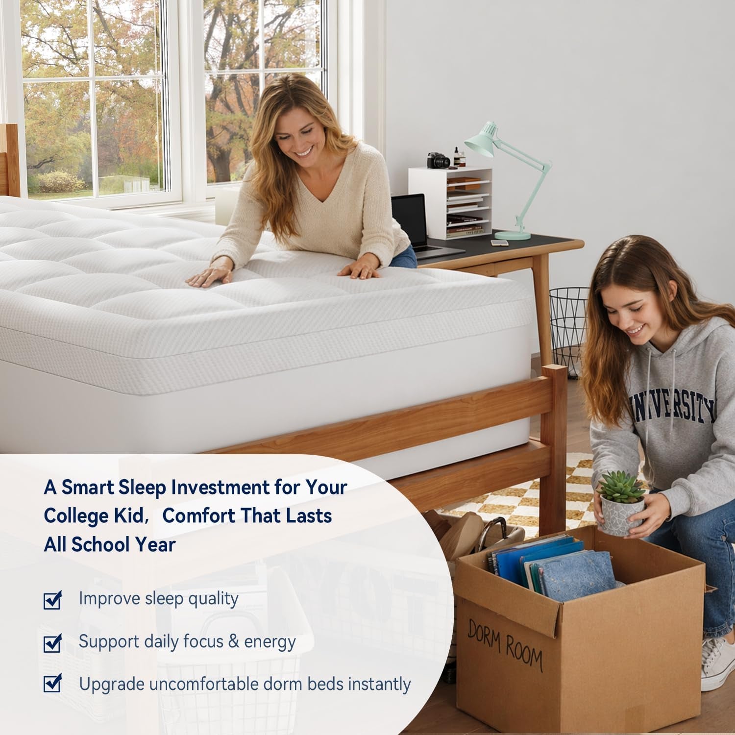 twin-xl-college-dorm-essentials-3-inch-memory-foam-mattress-topper-dual-layer-design-2-inch-cooling-gel-foam-and-1-inch-soft-pillow-top-bed-pad-back-to-school-comfortable-support