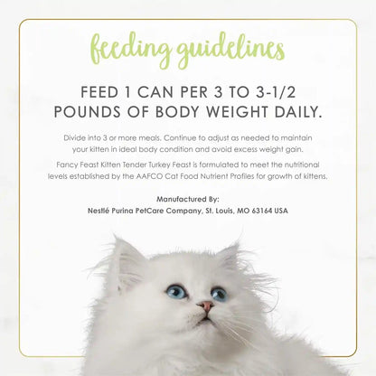 Purina Fancy Feast Kitten Tender Turkey Feast Wet Kitten Food Pate - (Pack of 24) 3 Oz. Cans9