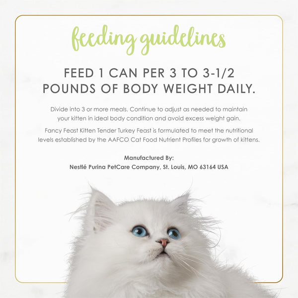 Purina Fancy Feast Kitten Tender Turkey Feast Wet Kitten Food Pate - (Pack of 24) 3 Oz. Cans9