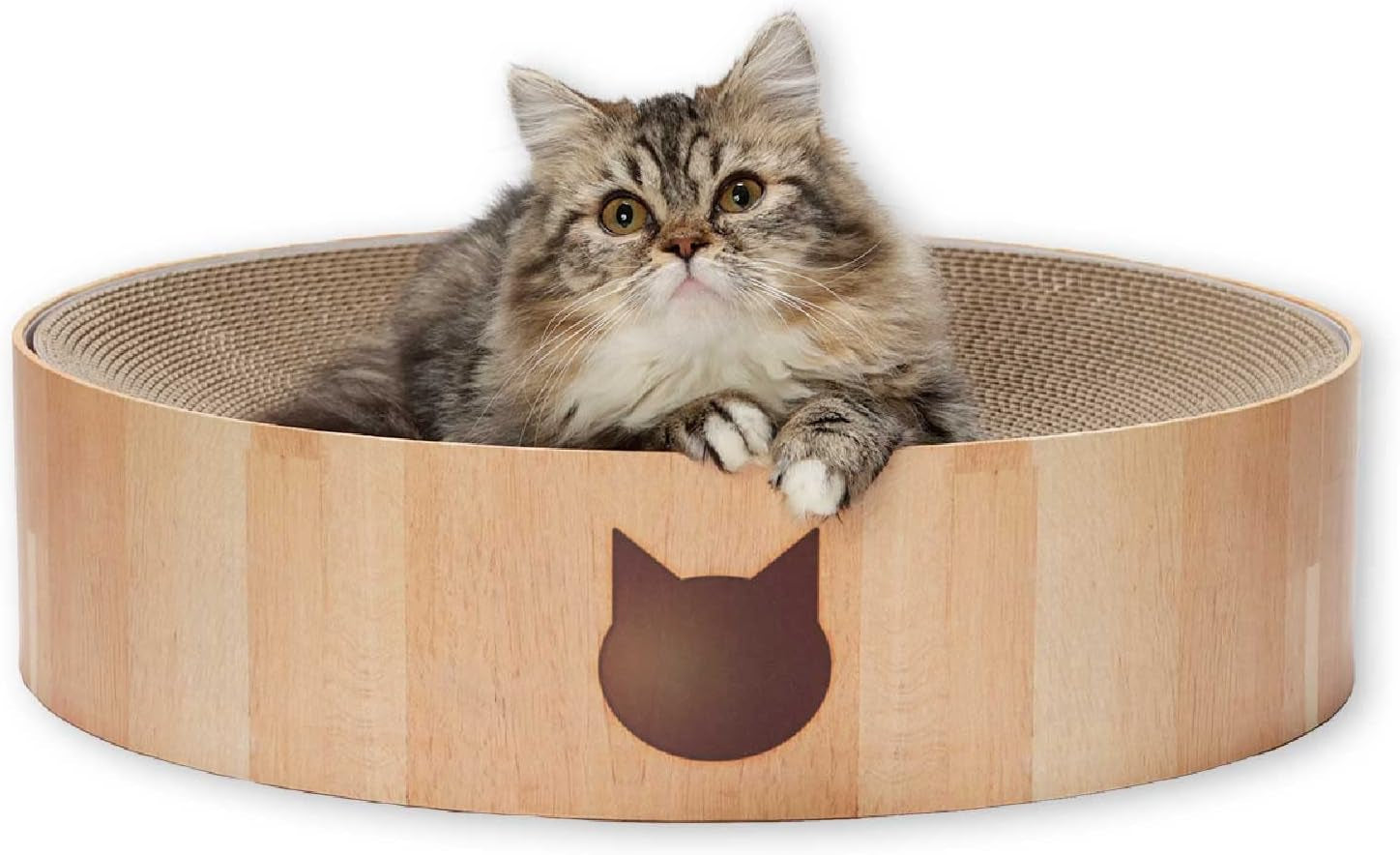 necoichi-cat-scratcher-bowl-for-indoor-cats-cat-scratching-lounger-with-reversible-usability-and-extra-comfort-for-lounge-cardboard-bed-couch-regular-dark-cherry