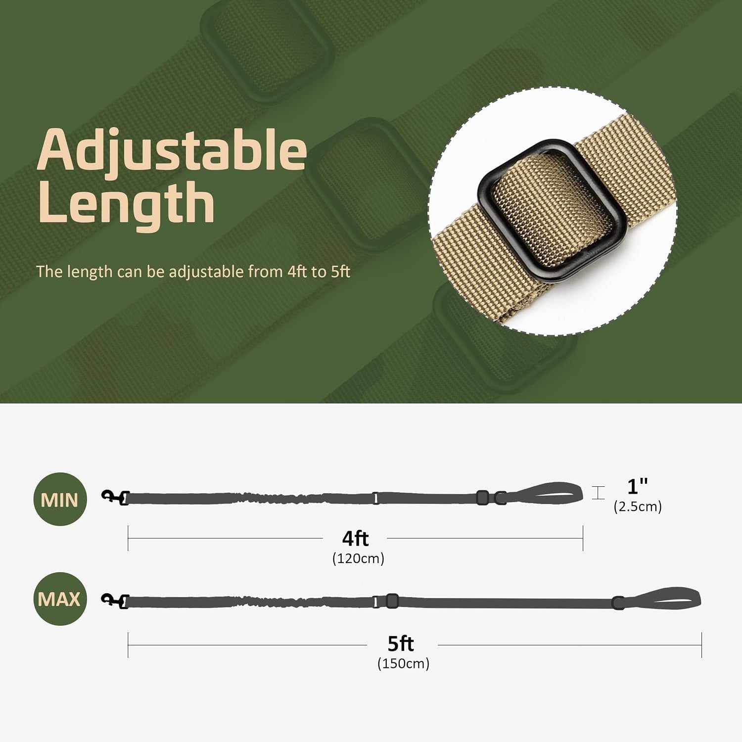 forestpaw-tactical-dog-leash-for-large-dogs-khaki-4-5ft-heavy-duty-bungee-shock-absorption-2-padded-handles-for-training-running-walking