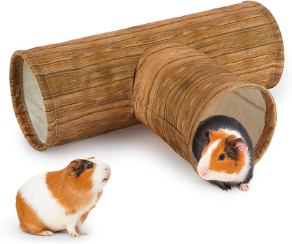 Bienbee Guinea Pig Tunnel, 3 Way Washable Guinea Pig Hideout,Foldable Rabbit Tunnel Guinea Pigs Toys for Bunny Hamster Chinchilla Ferret Rabbit Guinea Pigs Accessories Mushroom | Guinea Pig Hideout, Portable Tubes with Cute Print,High Dense Fabric for Small Pet'S Hiding Resting Playing and Exploring8