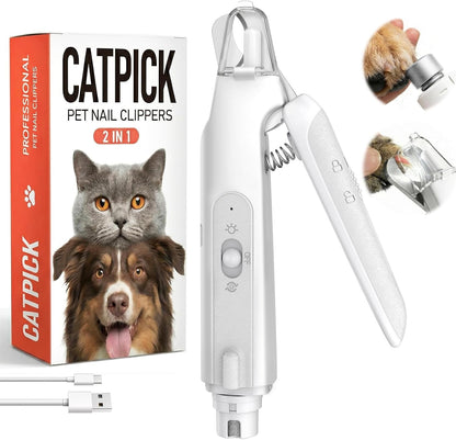 2-In-1 Dog&Cat Nail Clippers with Light, Type-C Pet Claw Trimmer & Grinder1