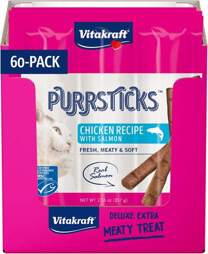 Vitakraft Purrsticks Meaty Cat Sticks - Chicken - Segmented and Breakable Meatstick - Deliciously Tender, 6 Count (Pack of 1)9