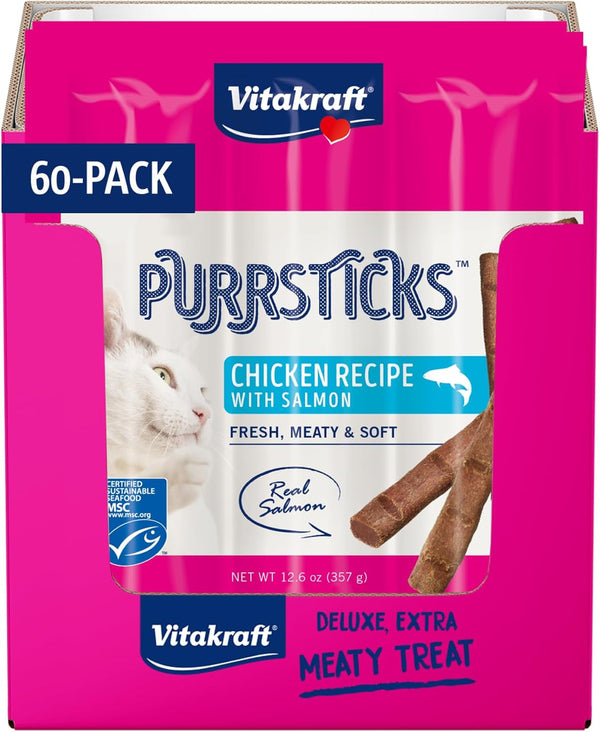 Vitakraft Purrsticks Meaty Cat Sticks - Chicken - Segmented and Breakable Meatstick - Deliciously Tender, 6 Count (Pack of 1)9