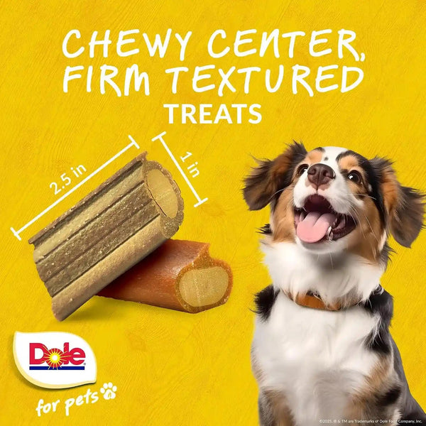 Dole for Pets Freshly Fetched Dog Chews with Banana and Pumpkin Flavor, No Wheat Corn Soy Artificial Flavors Colors or Preservatives, Chewy Center Firm Texture, 7.5 Oz3