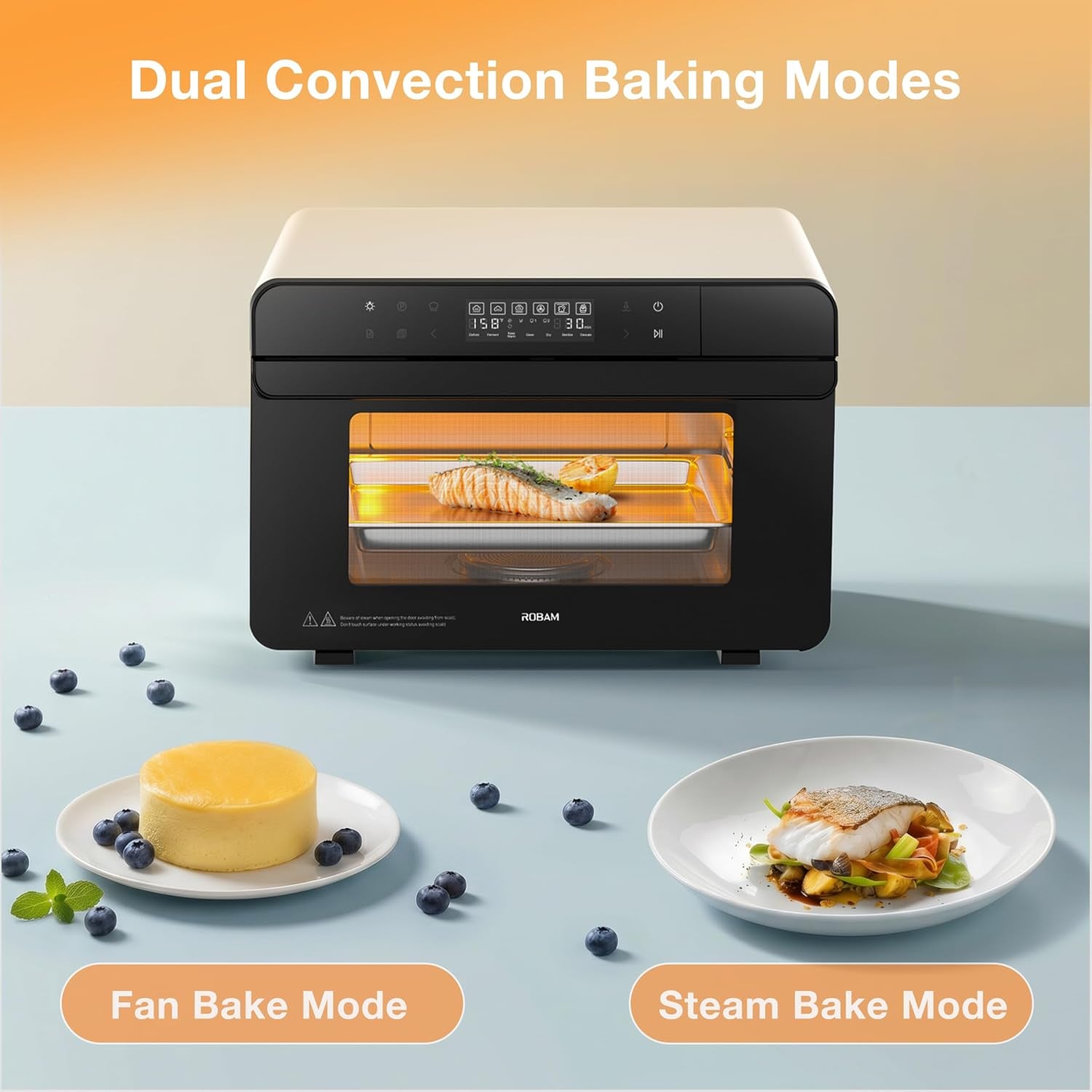 23qt-countertop-convection-steam-oven-air-fryer-toaster-oven-combo-combines-steam-cooking-air-frying-and-baking-with-30-presets-and-steam-self-clean-function-touchscreen-control-green