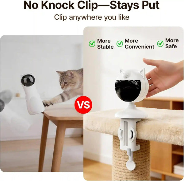 Potaroma Smart Sensor Cat Laser Toys Interactive, Motion Activated Truly Random Trjajectory, Clamp Design, Automatic Chargeable Kitten Toy Indoor Exercise, Cream White | Motion Activated Truly Random Trjajectory, Clamp Design, Automatic Chargeable Kitten Toy Indoor Exercise, Cream White2