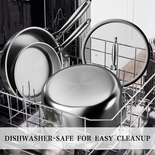 Stainless Steel Cookware Set Pots and Pans Set with Steamer Basket | Non Toxic Induction Cookware, Kitchen Cookware Sets PFOA & PTFE Free, Dishwasher and Oven Safe8