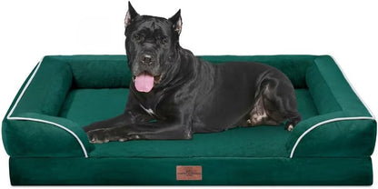 Comfort Expression Orthopedic Dog Bed for Extra Large Dogs with Bolster | Waterproof Dog Couch Bed with Washable Cover & Non-Slip Bottom, Supportive Egg Crate Foam XL Pet Bed, 42X30 Inch37