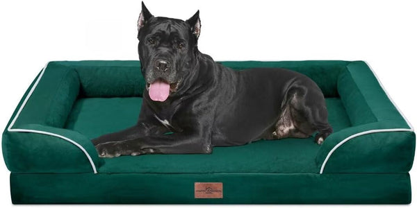 Comfort Expression Orthopedic Dog Bed for Extra Large Dogs with Bolster | Waterproof Dog Couch Bed with Washable Cover & Non-Slip Bottom, Supportive Egg Crate Foam XL Pet Bed, 42X30 Inch37