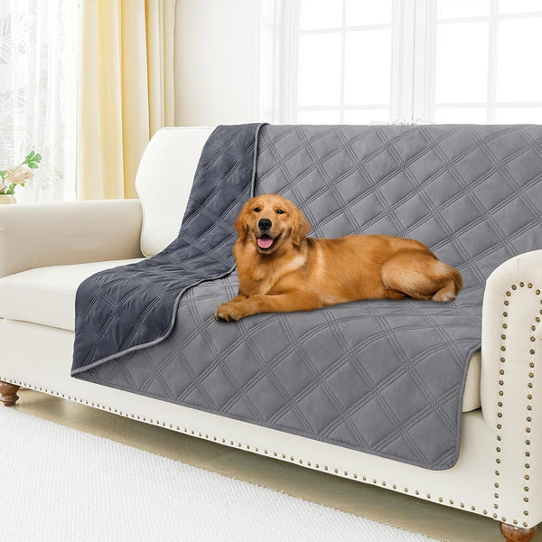 Smiry Waterproof Dog Bed Cover, Reversible Pet Blanket for Sofa Couch | Soft Washable Dog Blanket, Leakproof Couch Cover for Dogs Cats & Furniture Protection, 52X82, Grey/Dark Grey1