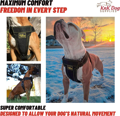 KNK Heavy Duty Dog Harness for Pitbull and Bullies – Tactical Dog Harness for Large Dogs and XL Breeds – Ultra-Durable Chest Support for Training, Walking and Strong Breeds5