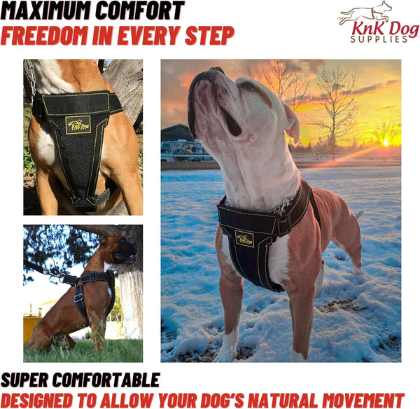 KNK Heavy Duty Dog Harness for Pitbull and Bullies – Tactical Dog Harness for Large Dogs and XL Breeds – Ultra-Durable Chest Support for Training, Walking and Strong Breeds5