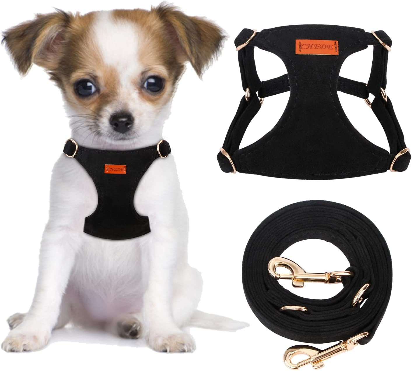 chede-no-pull-puppy-harness-and-multifunction-dog-leash-set-8-colors-soft-adjustable-no-choke-escape-proof-cute-lightweight-pet-vest-harness-for-small-and-medium-dog