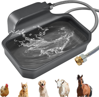 PETTEN Auto Fill Dog Water Bowl, Outdoor 1Gal/3.75L Automatic Dispenser | Auto-Refill Float Valve,No Electricity.3.75L for Dogs/Cats&Livestock.3/4"Ght Hose Connection.Food-Grade Hdpe,Durable8