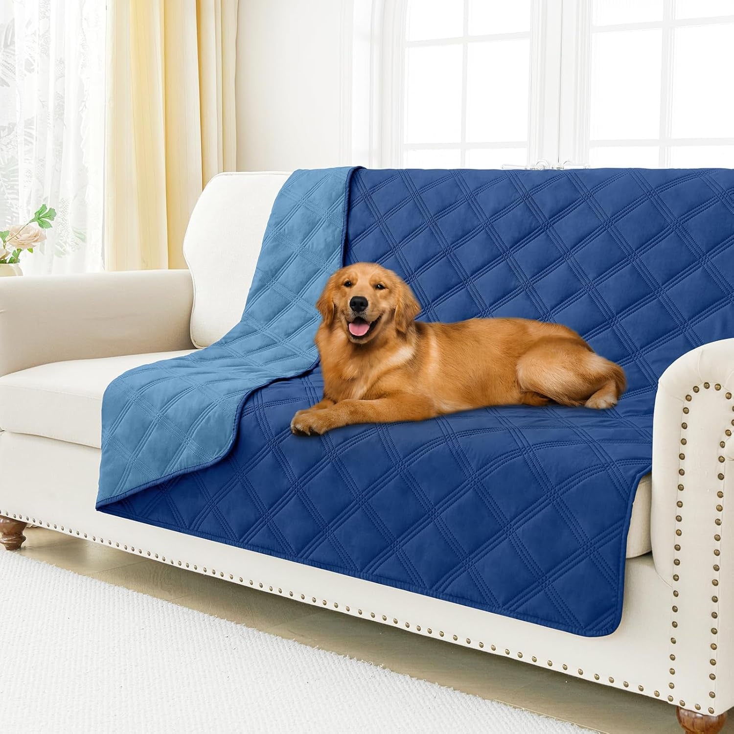 smiry-waterproof-dog-bed-cover-reversible-pet-blanket-for-sofa-couch-soft-washable-dog-blanket-leakproof-couch-cover-for-dogs-cats-furniture-protection-52x82-grey-dark-grey