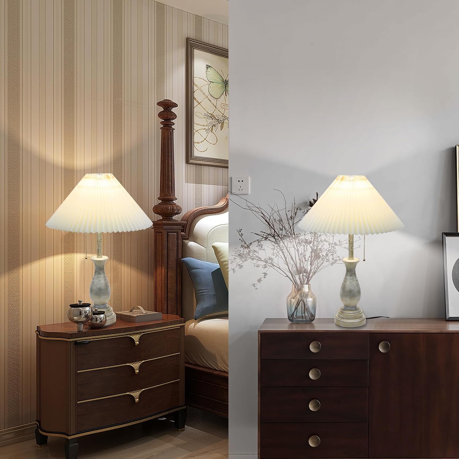 farmhouse-table-lamp-with-pull-chain-switch-3-way-table-lamp-rustic-modern-nightstand-lamp-bedside-desk-lamp-with-fabric-shade-for-living-room-bedroom-hotel-pack-1-folding-lampshade