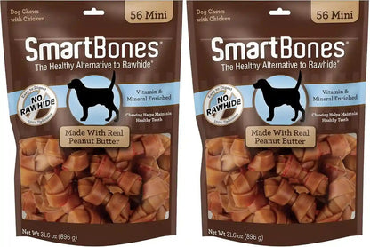 Smartbones Mini Bones with Real Peanut Butter 56 Count, Rawhide-Free Chews for Dogs22