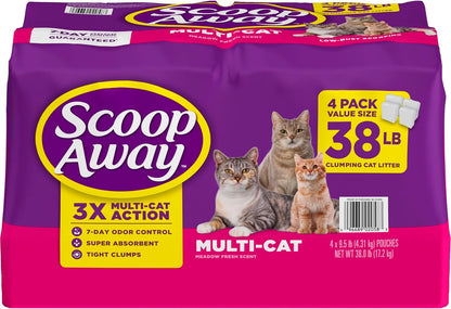 Scoop Away Multi Cat Clumping Cat Litter, Meadow Fresh Scent, 38 Pounds (Package May Vary)13