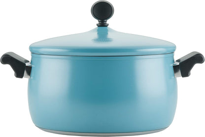 120 Limited Edition Stainless Steel Cookware Pots and Pans Set with Prestige Kitchen Tools, 10 Piece, Aqua Blue15
