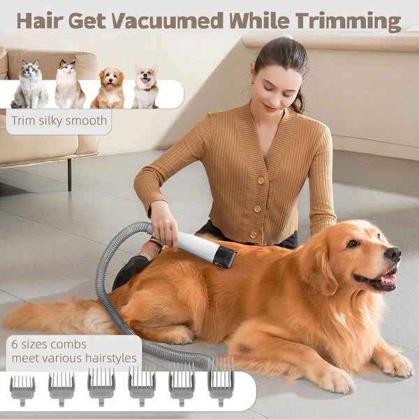 Dog Grooming Kit, Pet Grooming Vacuum with Pet Clipper Nail Grinder, Dog Hair Vacuum with 6 Pet Grooming Tools for Dogs Cats Shedding Grooming5