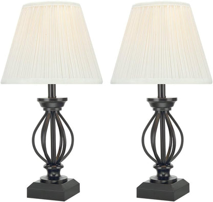 40112-02 17 1/2" High Traditional Wire Table Lamp, Black2